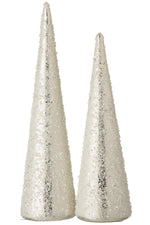 Cone Pearl Glass White/Silver Small - (6577)